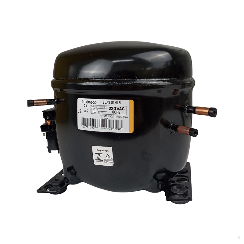 COMPRESSOR EMBRACO 1/4+ 220V R134 S/RESF 780BTUS/H 60HZ EMR80HLR 220V 60HZ