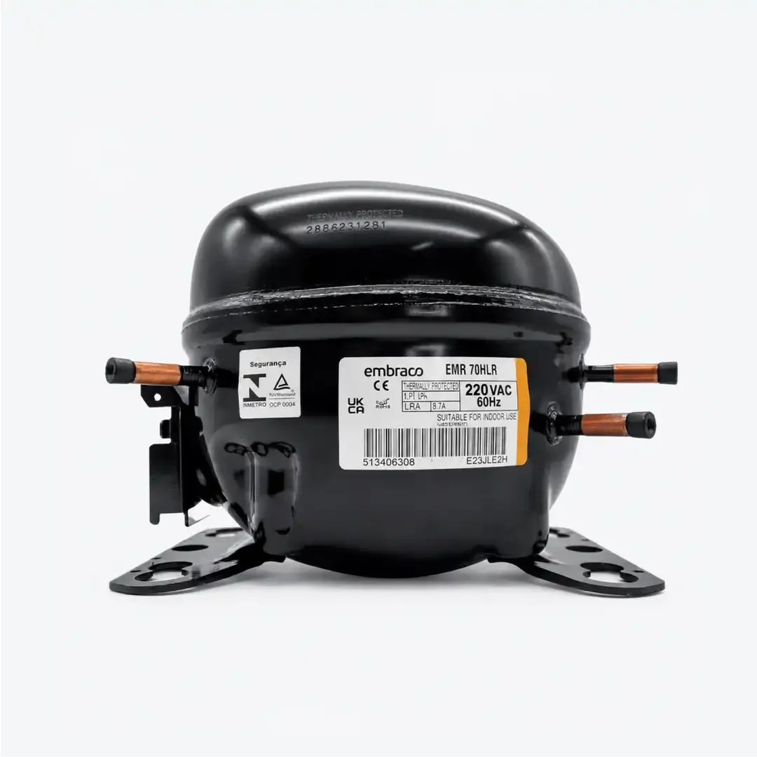 COMPRESSOR EMBRACO 1/5 220V R134 S/RESF 630BTUS/H 60HZ EMR70HLR 220V 60HZ