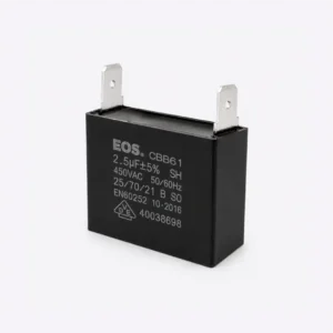 CAPACITOR CAIXA 2.5 MFD 450V C/ 2 TERM 37X17X27 EOS  2.5 MFD 450V C/ 2 TERM