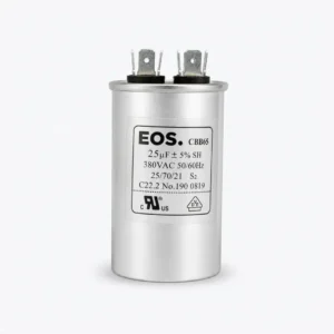 CAPACITOR 25 MFD 380V C/TERMINAL 45 X 80 CORPO ALUMINIO EOS  25 MFD 380V C/TERM