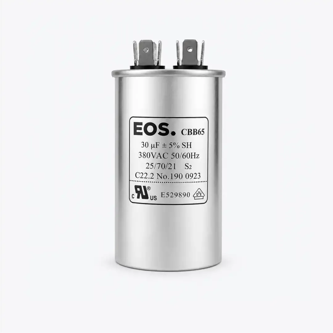 CAPACITOR 30 MFD 380V C/TERMINAL 45X80 CORPO ALUMINIO EOS 30 MFD 380V C/TERM