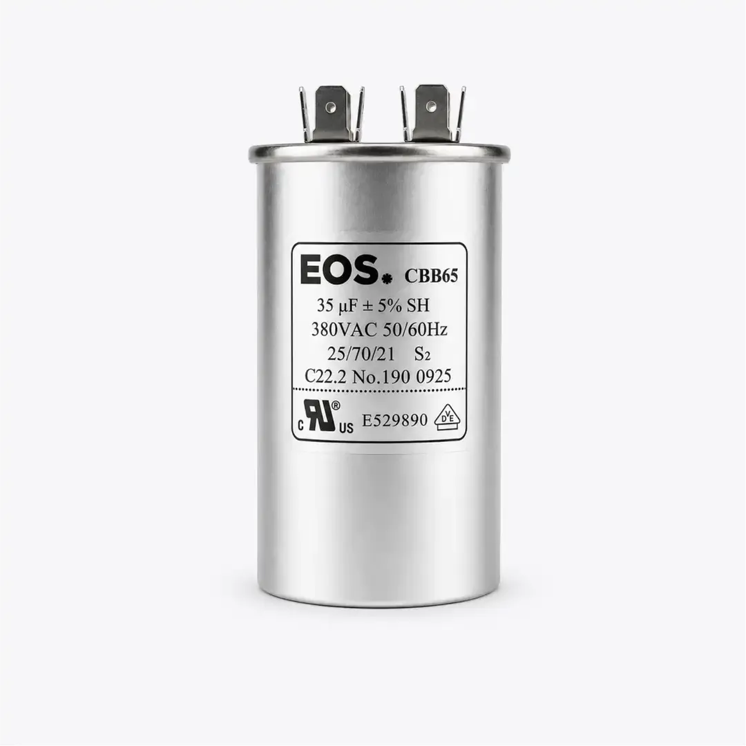 CAPACITOR 35 MFD 380V C/ TERMINAL 45X90 CORPO ALUMINIO EOS 35 MFD 380V C/TERM