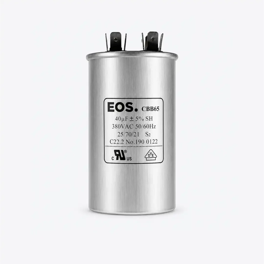 CAPACITOR 40 MFD 380V C/TERMINAL 50X90 CORPO ALUMINIO EOS 40 MFD 380V C/TERM