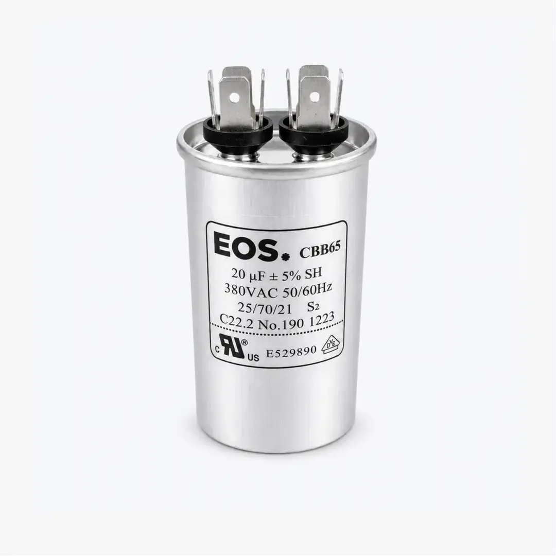 CAPACITOR 20 MFD 380V C/ TERMINAL 40X75 CORPO ALUMINIO EOS 20 MFD 380V C/TERM