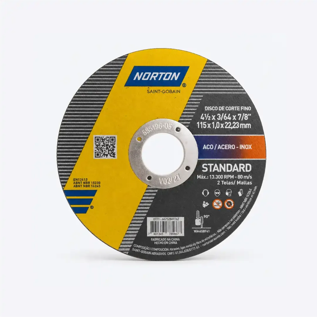 DISCO DE CORTE (115MM) 4.1/2X1,0X22 - NORTON STANDART