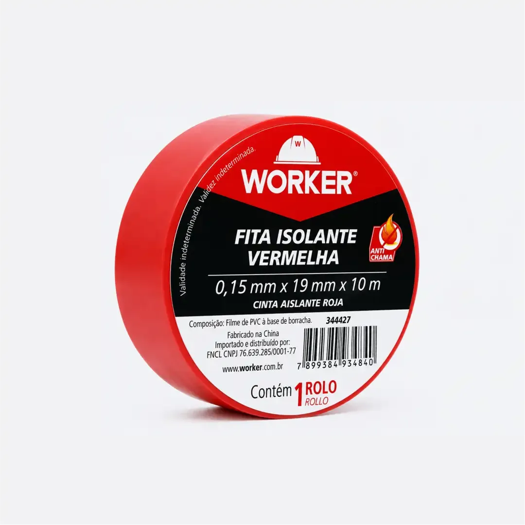 FITA ISOLANTE 19MMX10M VERMELHA